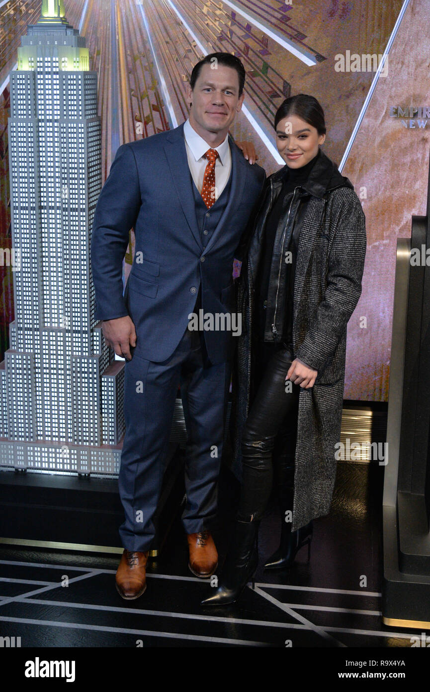 John Cena and Hailee Steinfeld visit the Empire State Building in