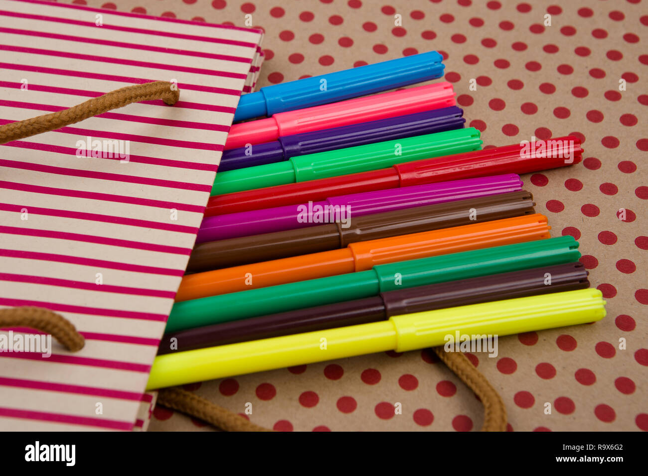 Education And Celebratory Concept Handmade Striped Shopping Bag