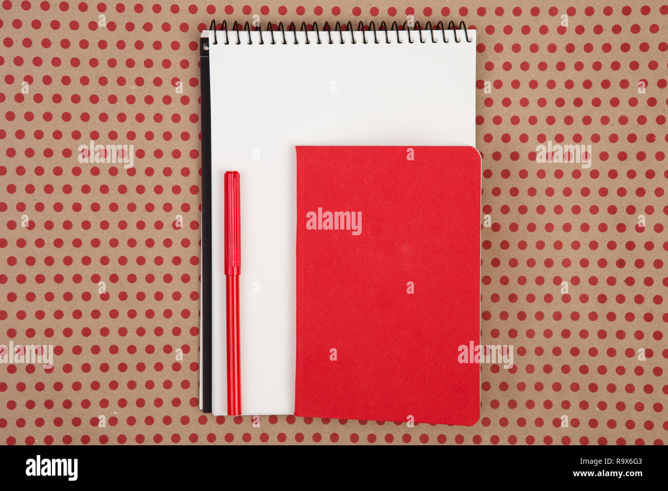 Education Concept And Desk Accessories Notepads With Pen On