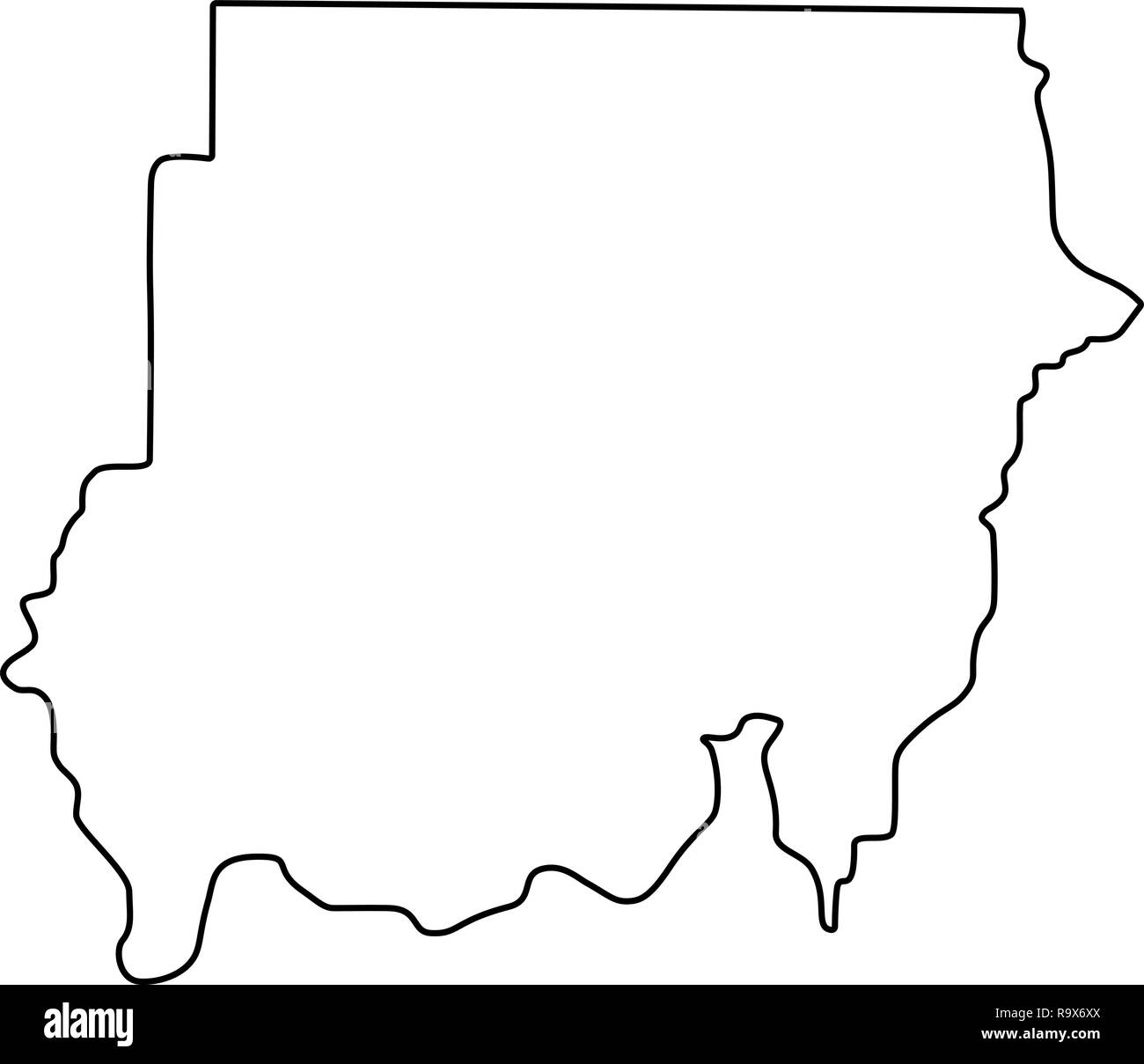 Vector Isolated Illustration Of Simplified Administrative Map Of Sudan ...