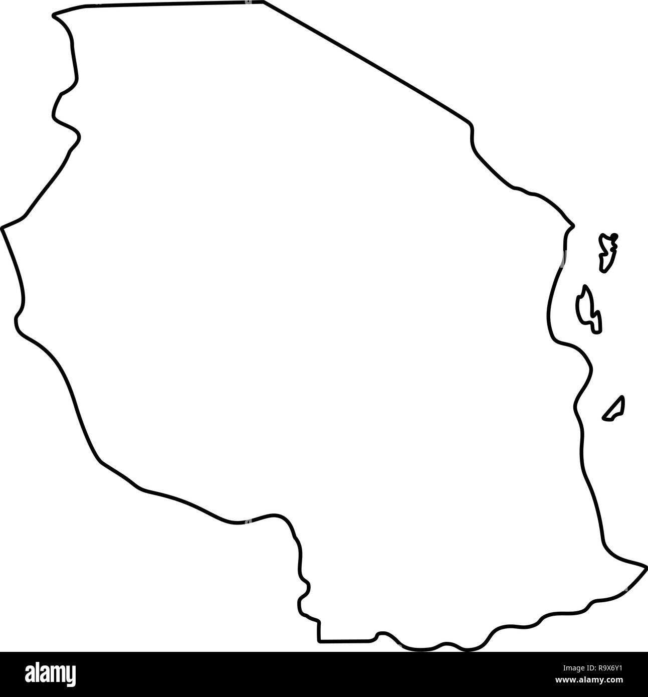 Outline map country tanzania hi-res stock photography and images - Alamy