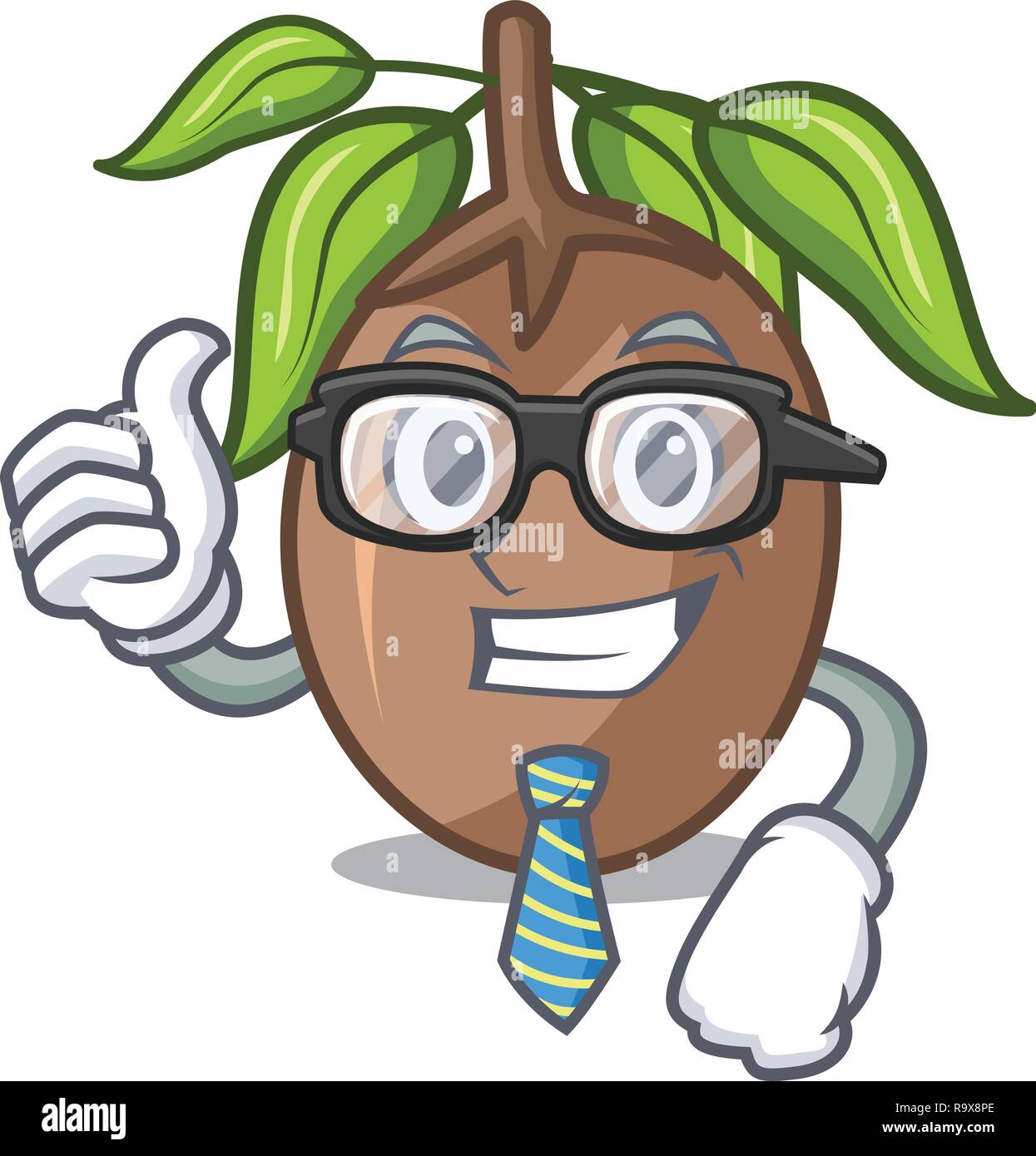 Businessman sapodilla fruit isolated on the mascot Stock Vector