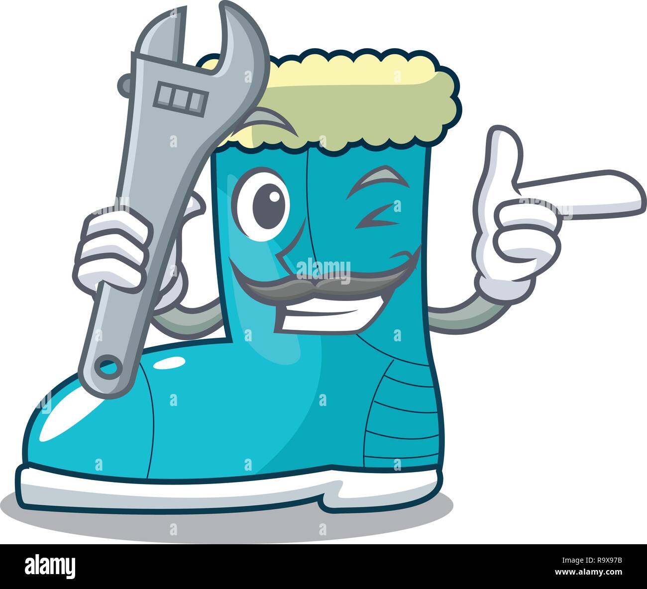 Mechanic winter boot in shape cartoon funny Stock Vector Image & Art ...