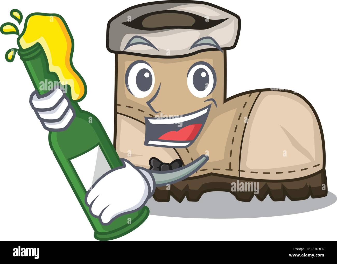 With beer pair working boots in shape cartoon Stock Vector Image & Art ...