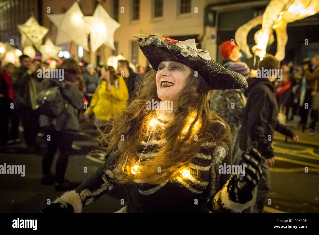 Brighton, East Sussex, UK. 21st Dec 2018. Burning of the Clocks lantern