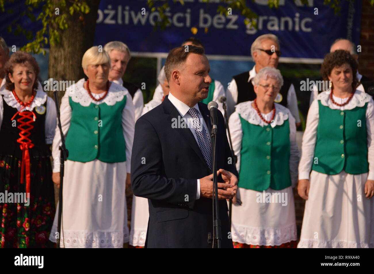 ZGORZELEC, POLAND september 09, 2018: The President of Poland; Andrzej Duda visit the city on september 09, 2018, in ZGORZELEC, POLAND Stock Photo