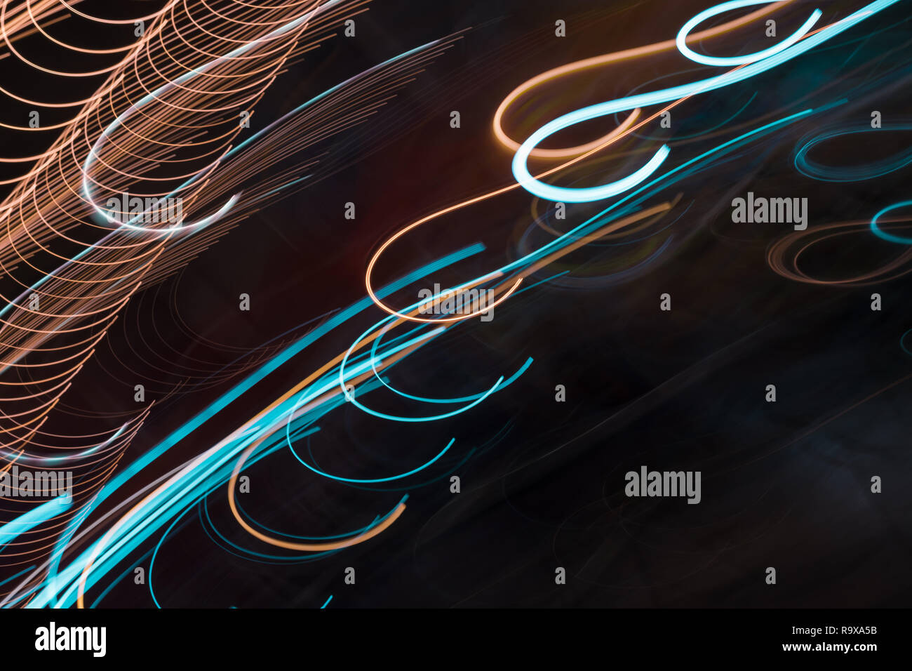 Abstract light line background.Light trails on dark background Stock