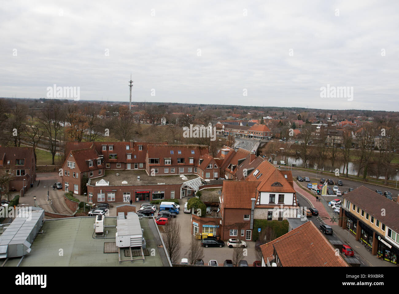 view from above of a ferris wheal at the christmas market in meppen emsland germany Stock Photo