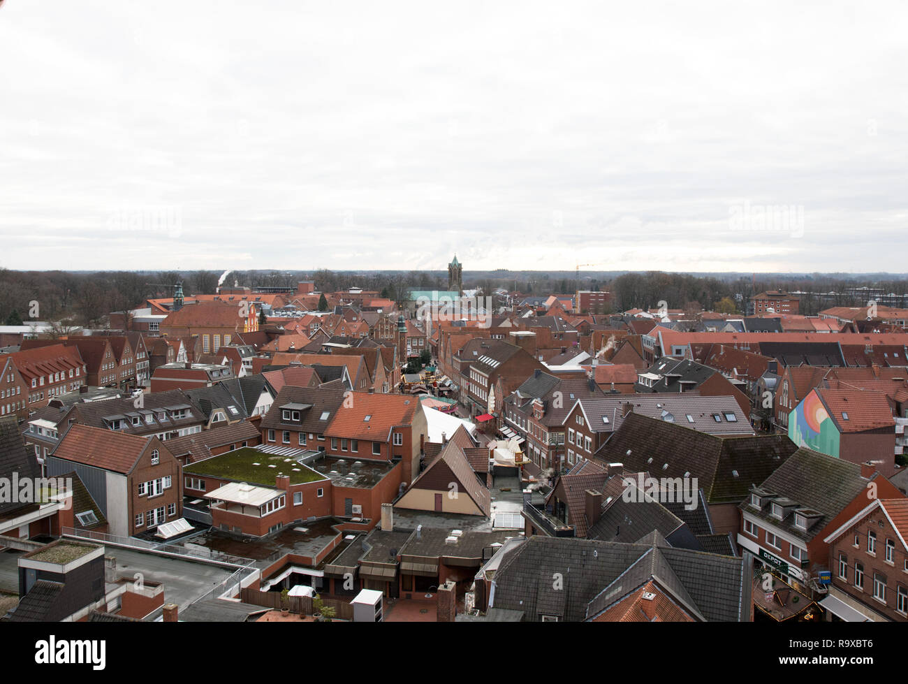 view from above of a ferris wheal at the christmas market in meppen emsland germany Stock Photo