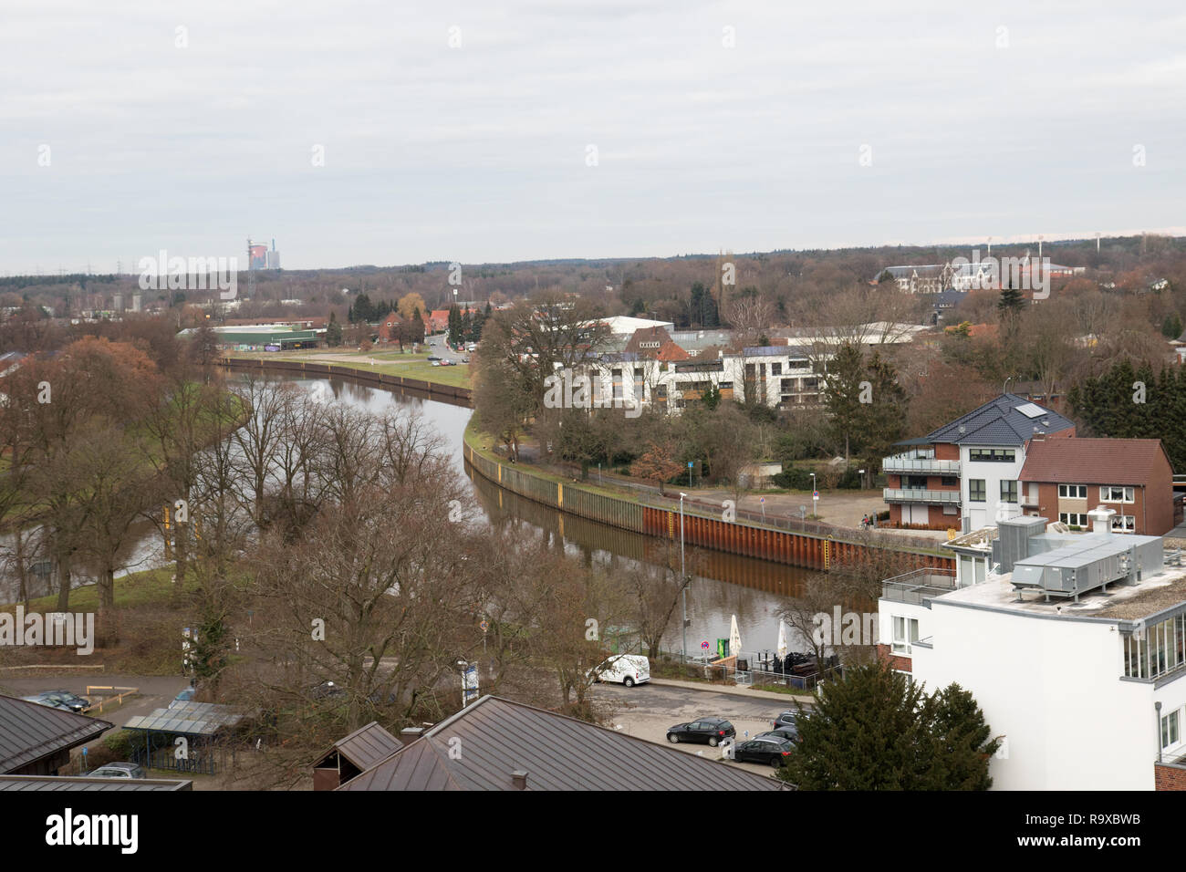 view from above of a ferris wheal at the christmas market in meppen emsland germany Stock Photo