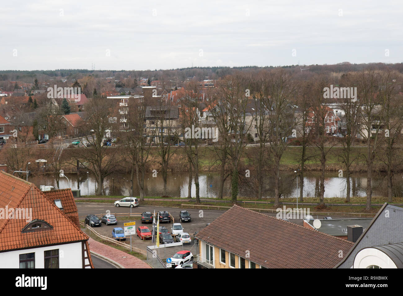 view from above of a ferris wheal at the christmas market in meppen emsland germany Stock Photo