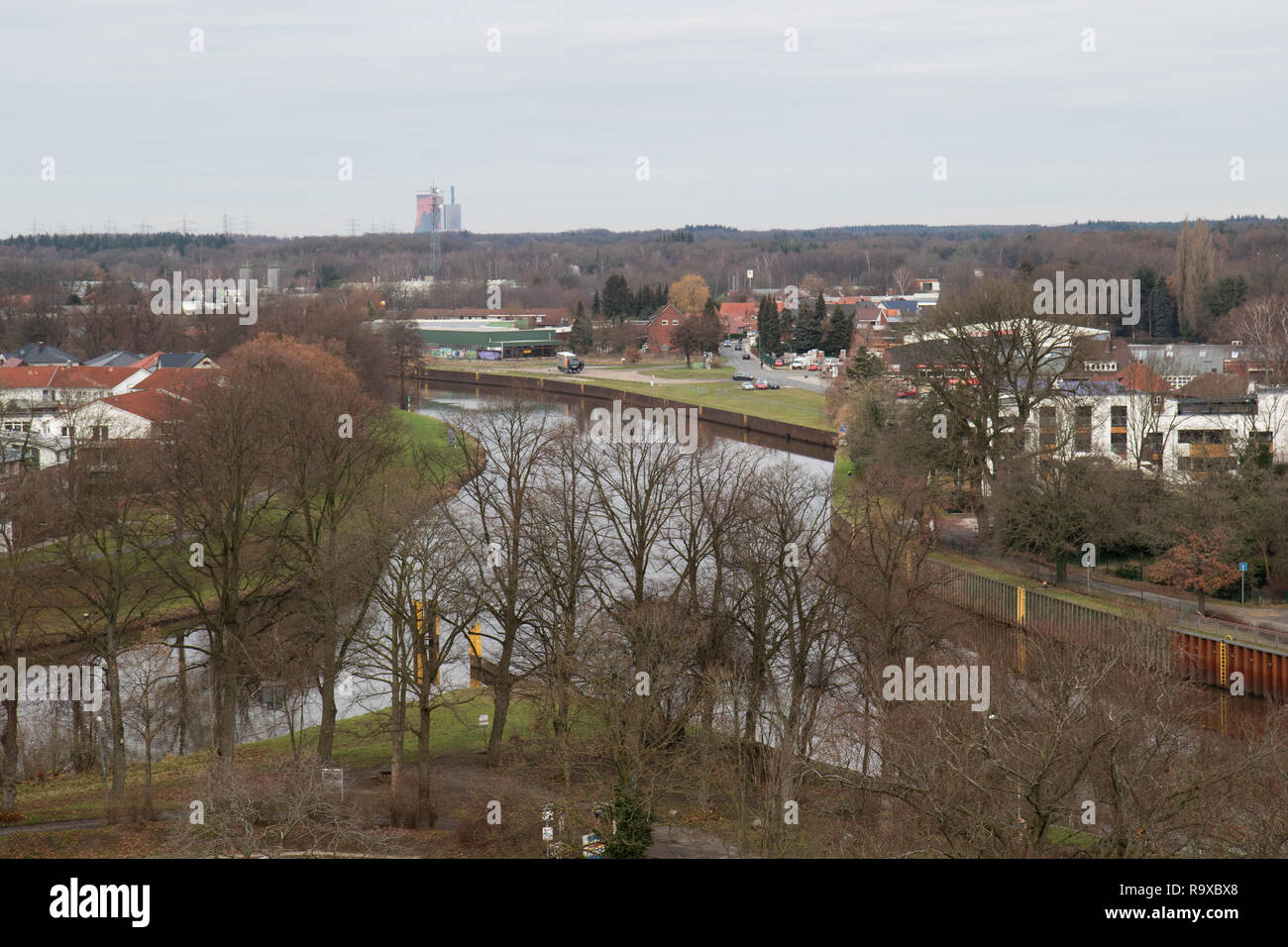 view from above of a ferris wheal at the christmas market in meppen emsland germany Stock Photo