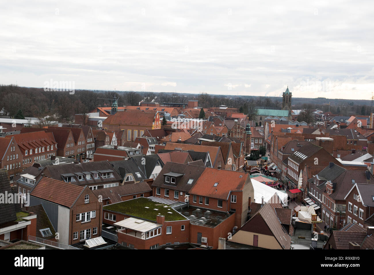 view from above of a ferris wheal at the christmas market in meppen emsland germany Stock Photo