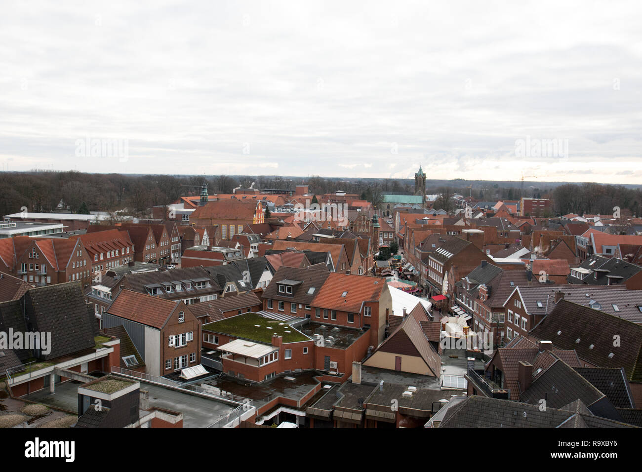 view from above of a ferris wheal at the christmas market in meppen emsland germany Stock Photo