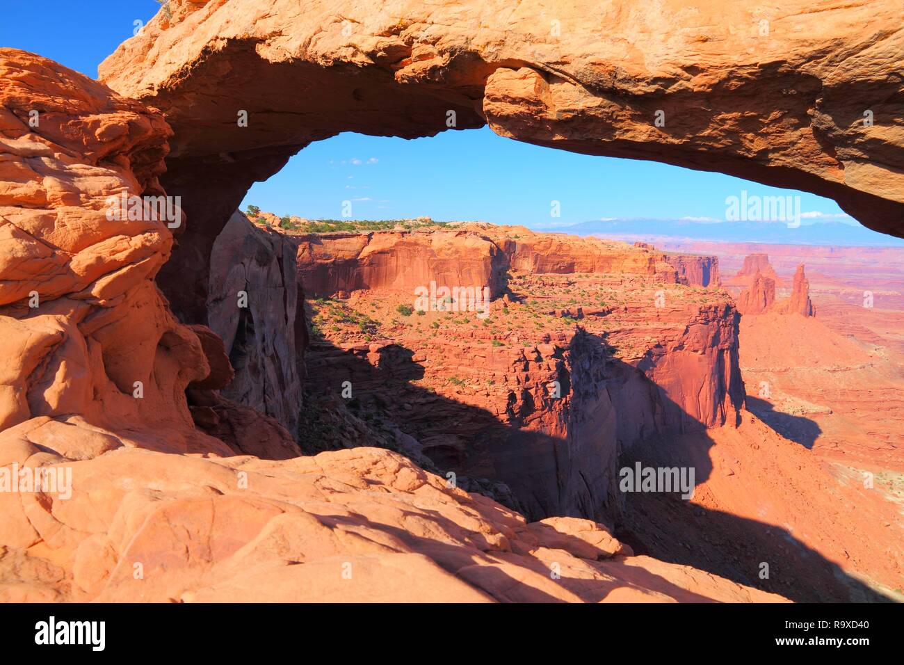 Canyonlands National Park in Utah, USA. Island in the Sky district. Mesa Arch. Stock Photo