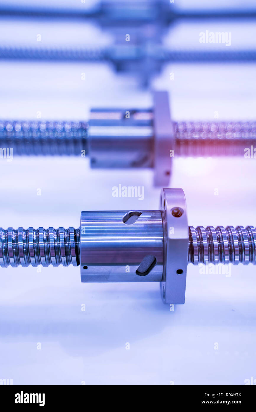 The lead screw shaft spare part of CNC machine Stock Photo Alamy