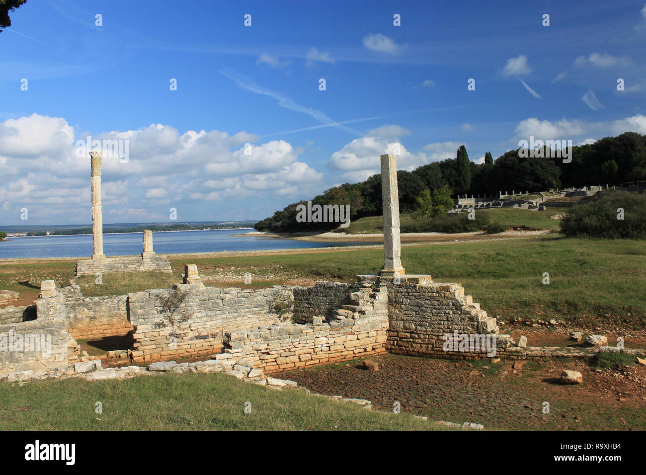 Roman villa remains in Brijuni National Park, Croatia Stock Photo