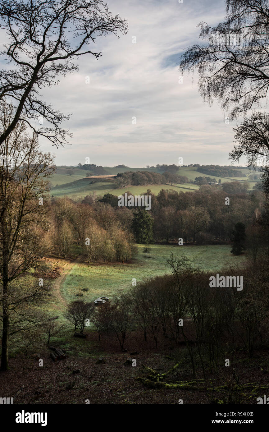 Winkworth Arboretum, wooded valley and lakes between Godalming and Hascombe, south-west Surrey, England, United Kingdom Stock Photo