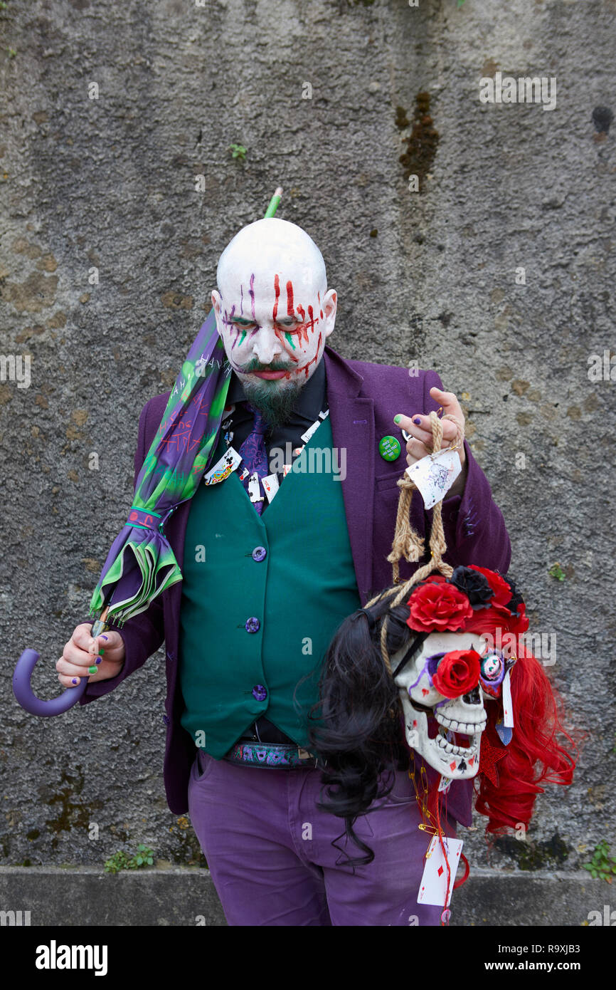 The Joker Cosplay at Lucca Comics 2018, Italy Stock Photo