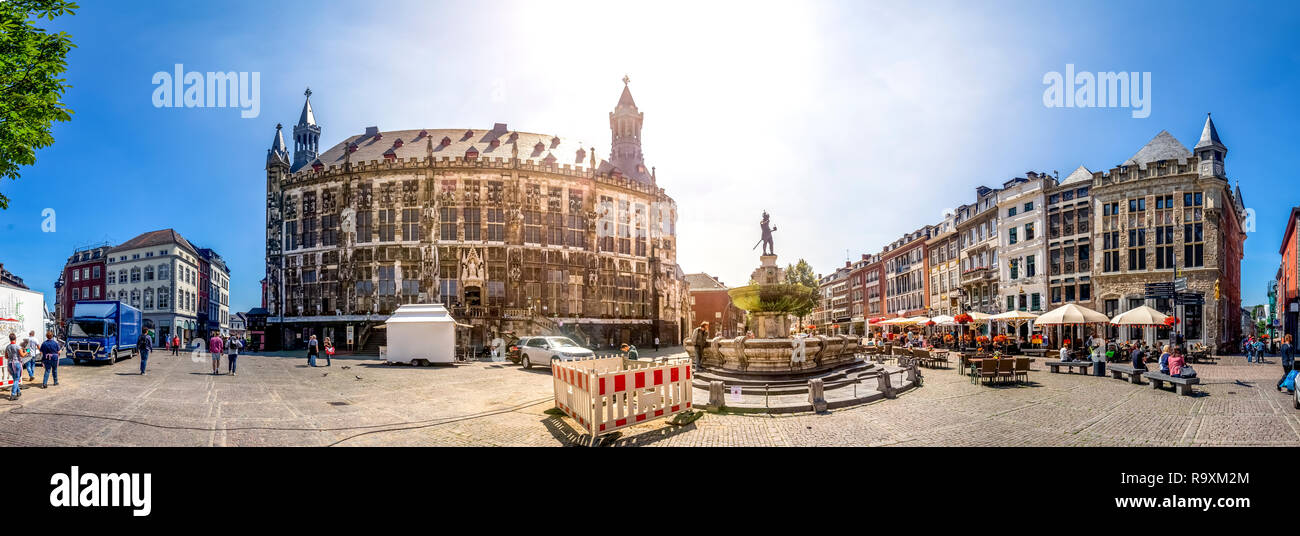 Aachen, Market, City Hall, Germany Stock Photo
