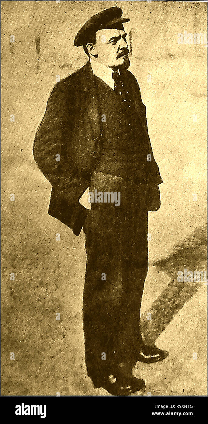 A full length photographic portrait of Vladimir Lenin (Vladimir Ilyich Ulyanov) of Soviet Russia , communist revolutionary, politician, and political theorist Stock Photo