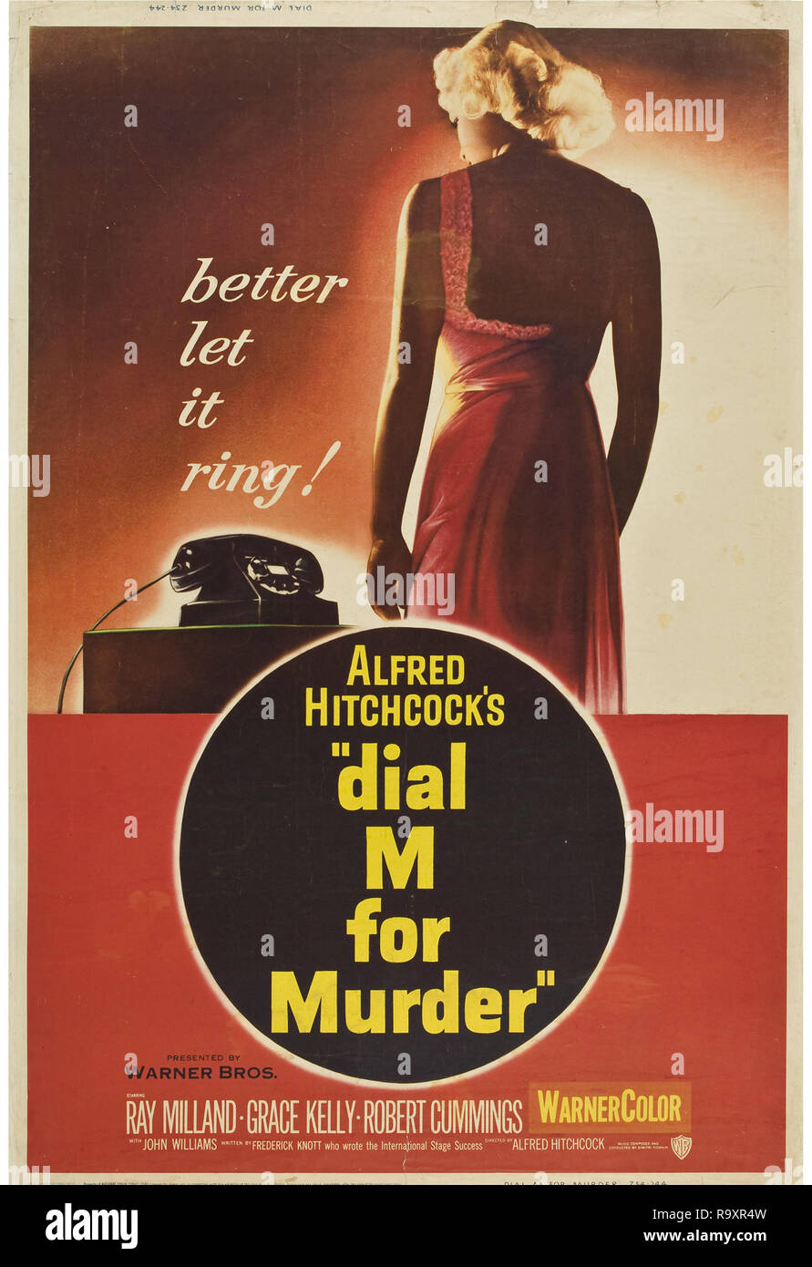 Dial M For Murder (Warner Brothers, 1954) Poster  Grace Kelly, Ray Milland  File Reference # 33635 942THA Stock Photo