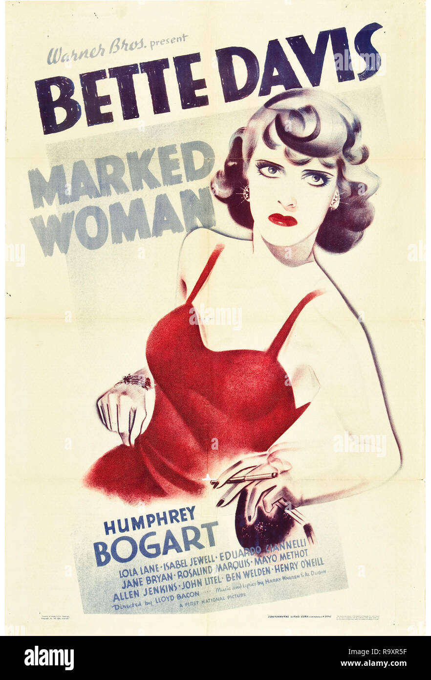 Marked Woman (Warner Brothers, 1937) Poster  Bette Davis  File Reference # 33635 953THA Stock Photo