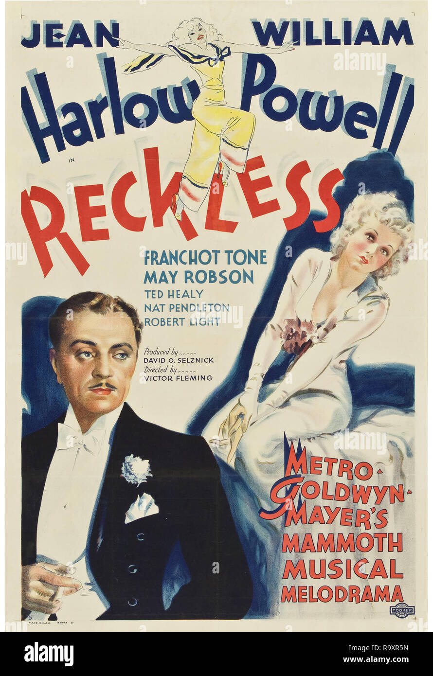 Reckless (MGM, 1935) Poster  Jean Harlow, William Powell  File Reference # 33635 958THA Stock Photo