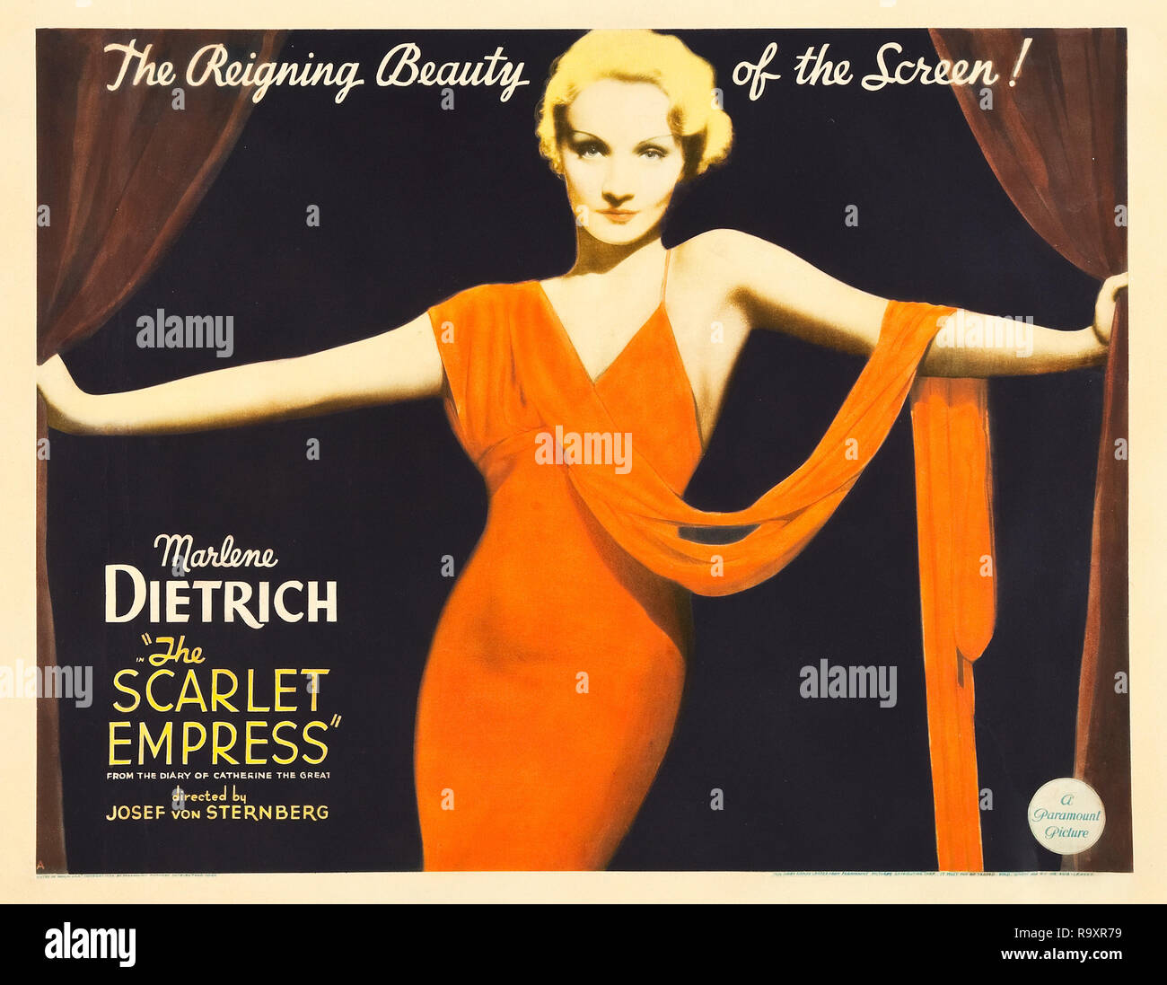 The Scarlet Empress (Paramount, 1934) Poster / Lobby Card  Marlene Dietrich  File Reference # 33635_976THA Stock Photo
