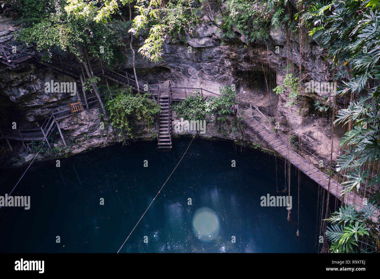 XCanche Cenote at Ek Balam, Mexico Stock Photo