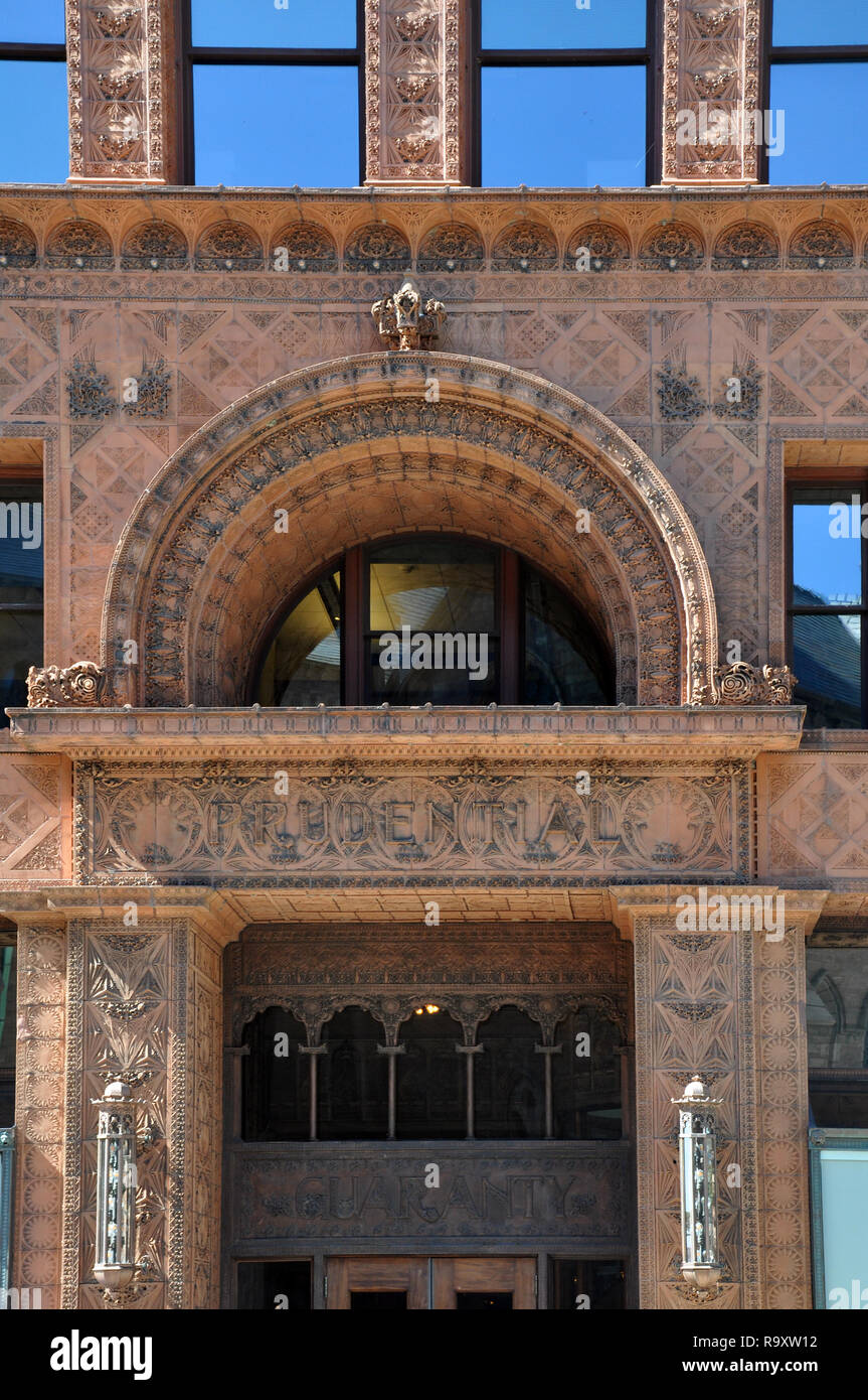 Guaranty Trust Building, Detail of Front Facade, by Louis Sullivan and Dankmar Adler, Downtown Buffalo, NY Stock Photo