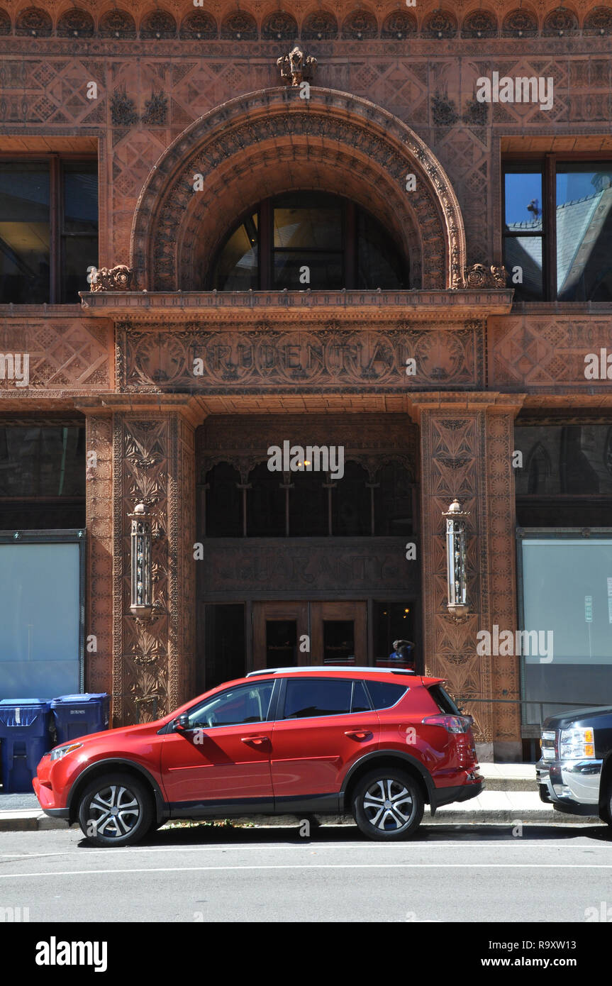 Guaranty Trust Building, Front Entrance, by Louis Sullivan and Dankmar Adler, Downtown Buffalo, NY Stock Photo