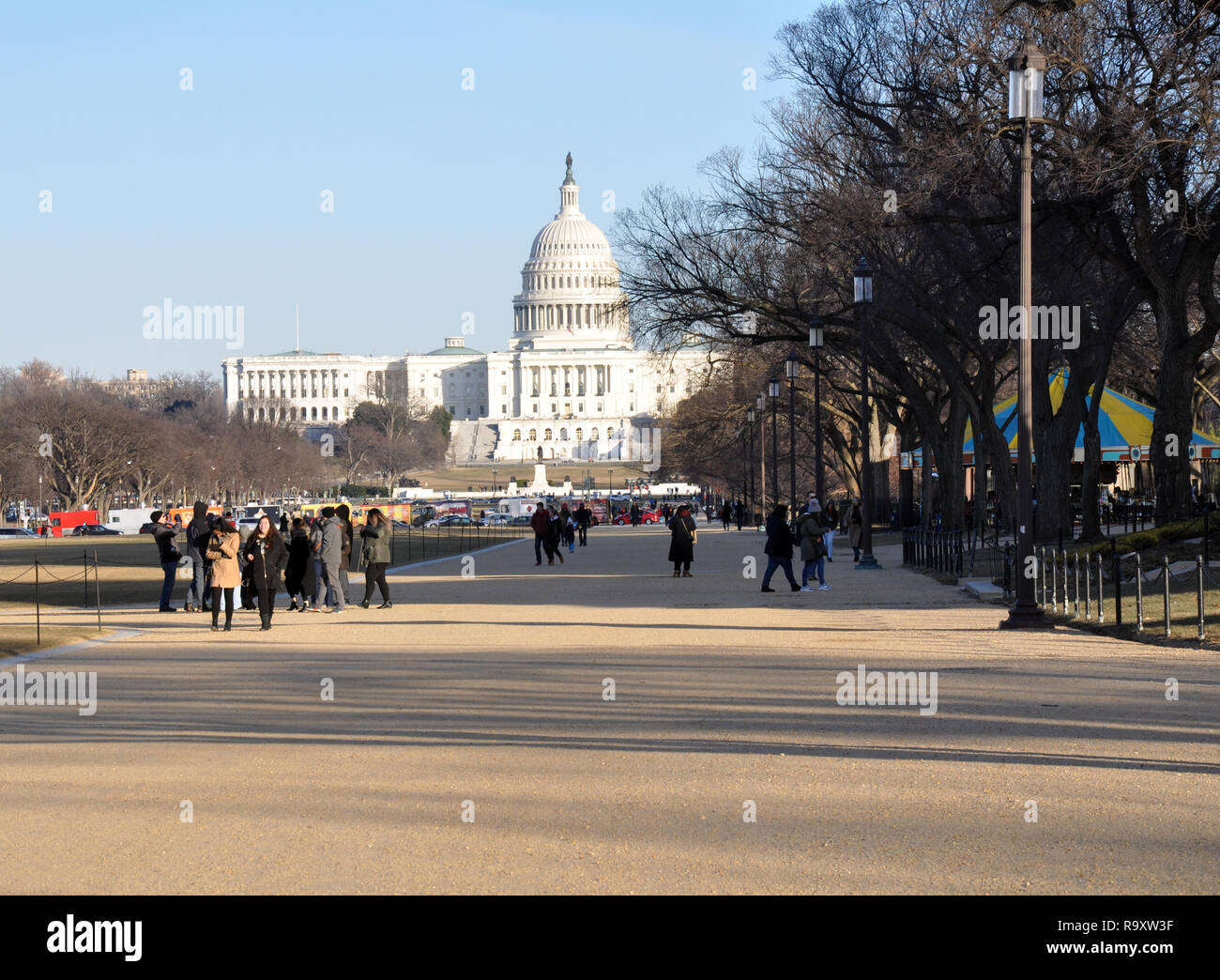 View of US Capitol from the National Mall, Washington DC Stock Photo