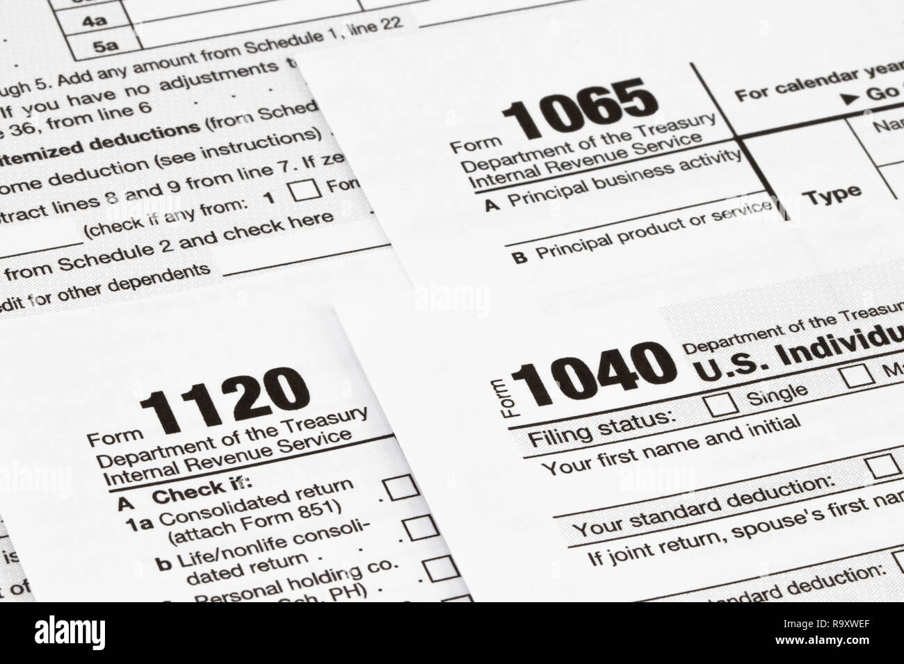 The tax forms with money and the pen. Tax Day concept Stock Photo Alamy