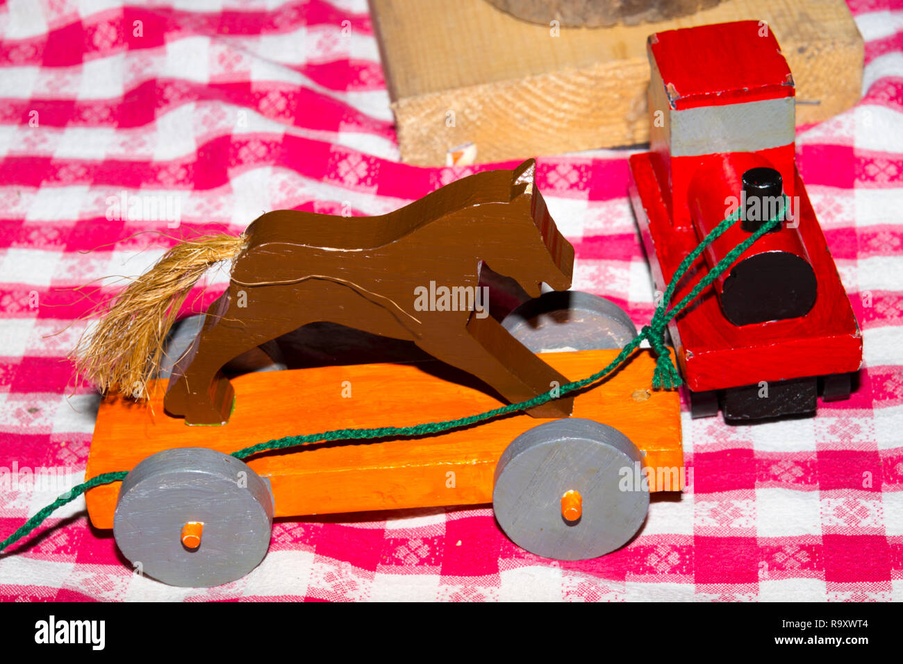 Antique wooden horse Stock Photo Alamy