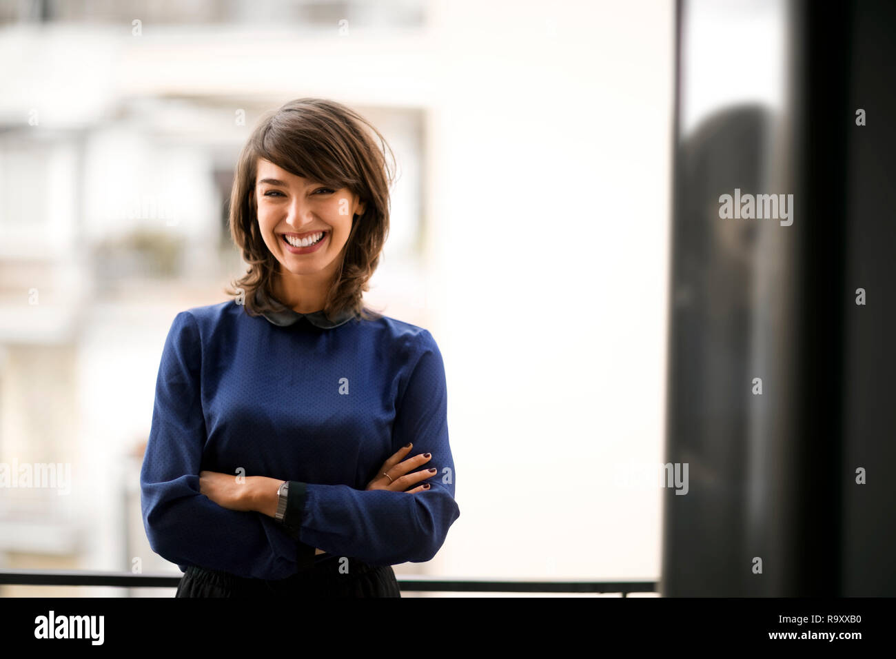 Portrait of a smiling young businesswoman. Stock Photo