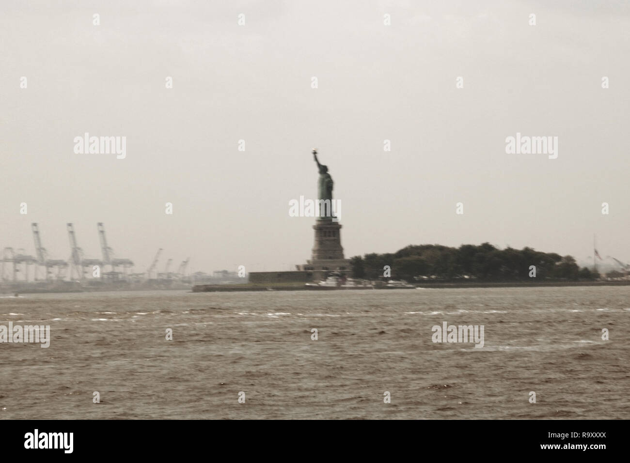 Statue of Liberty, New York City , USA. Vivid splittoned picture Stock Photo