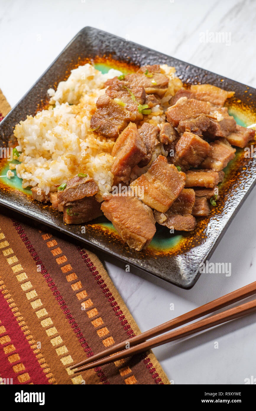 Authentic Korean stirfried pork belly bokkeum bap Stock Photo Alamy