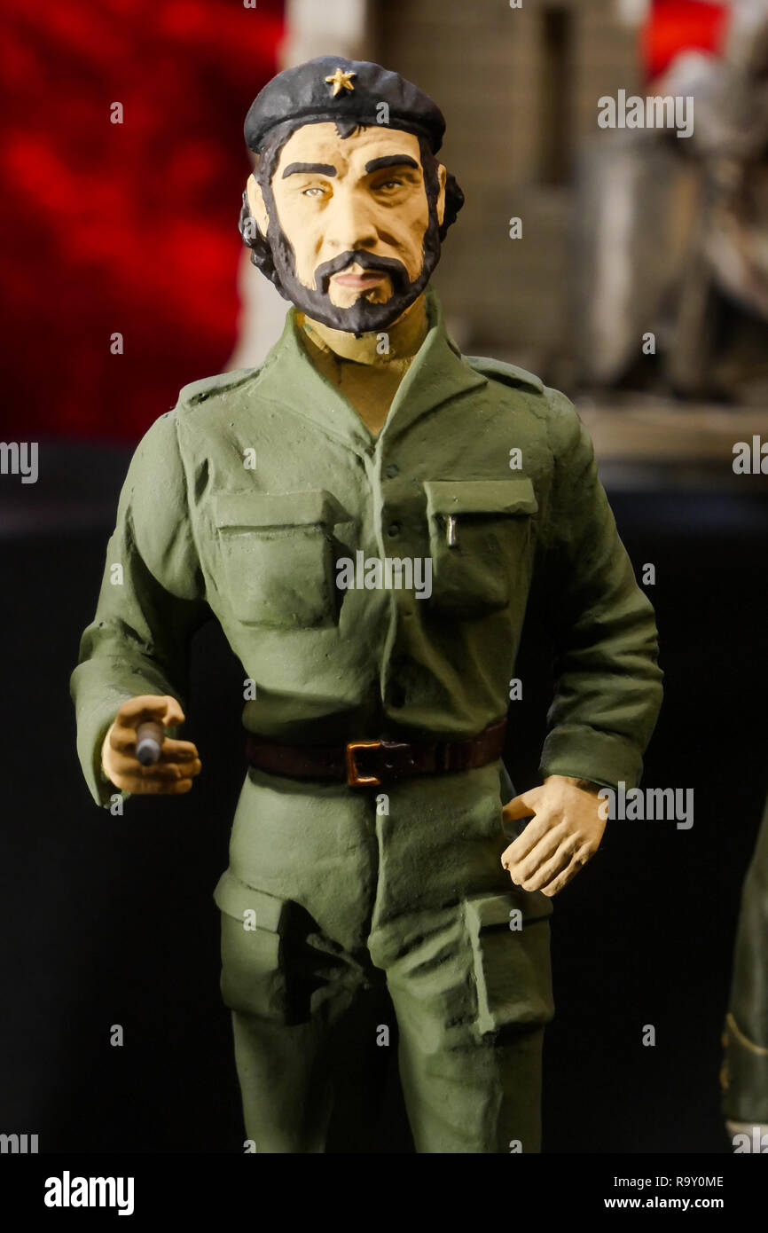 Painted lead figurine of revolutionary leader Che Guevara, Madrid, Spain Stock Photo