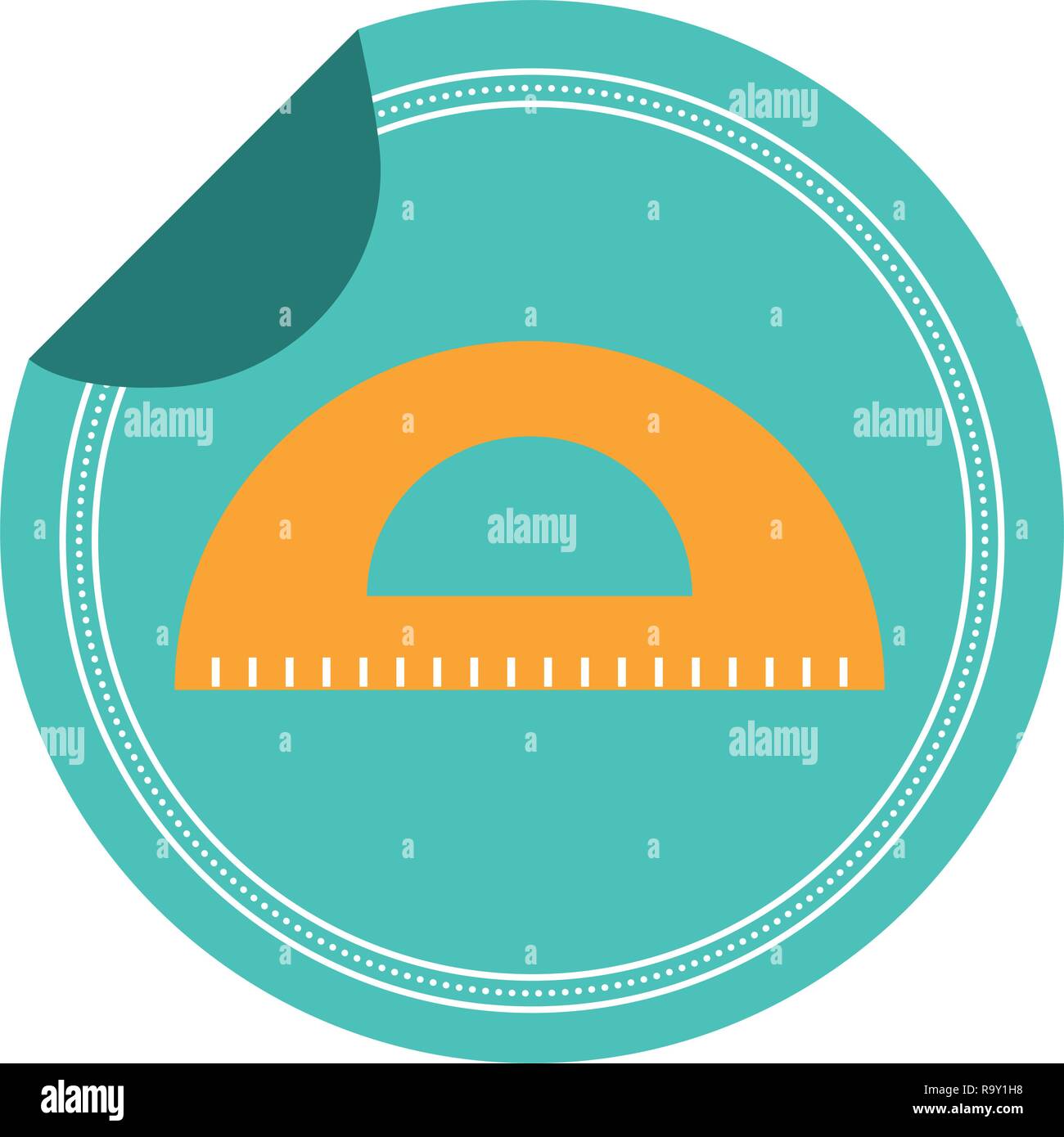 school protractor sticker Stock Vector Image & Art Alamy