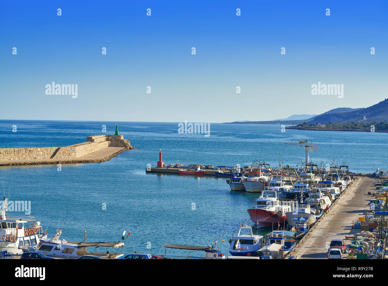 Peniscola aerial view of marina port in Castellon Spain Stock Photo Alamy
