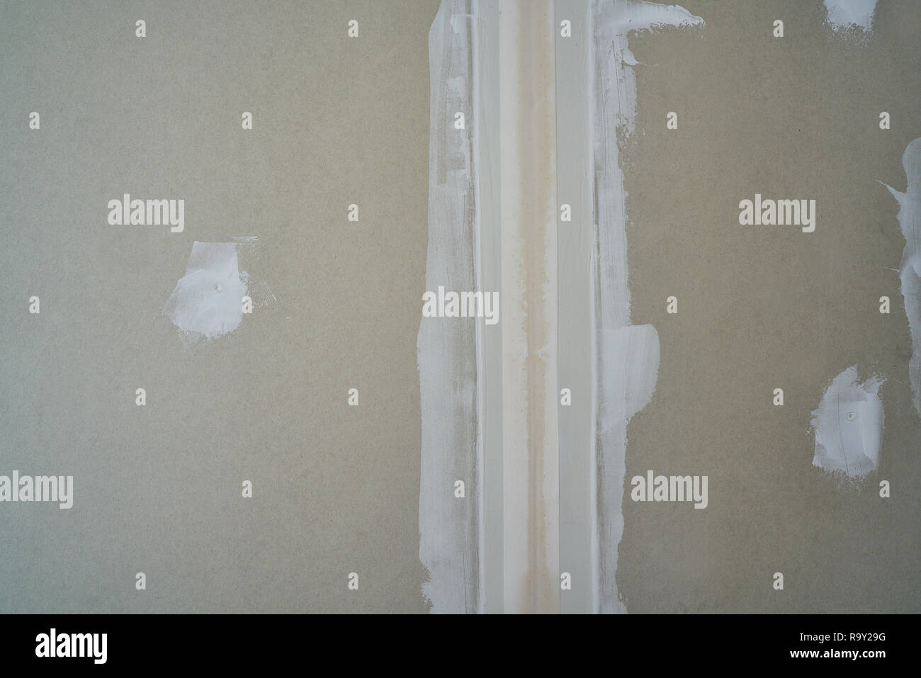 laminated plasterboard join tape plastering DIY detail Stock Photo Alamy