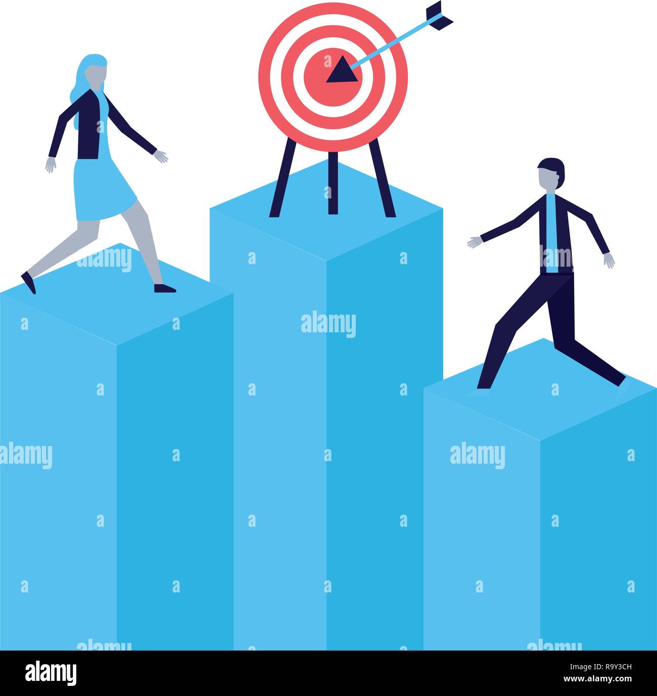 businessman and woman target chart bar Stock Vector Image & Art Alamy