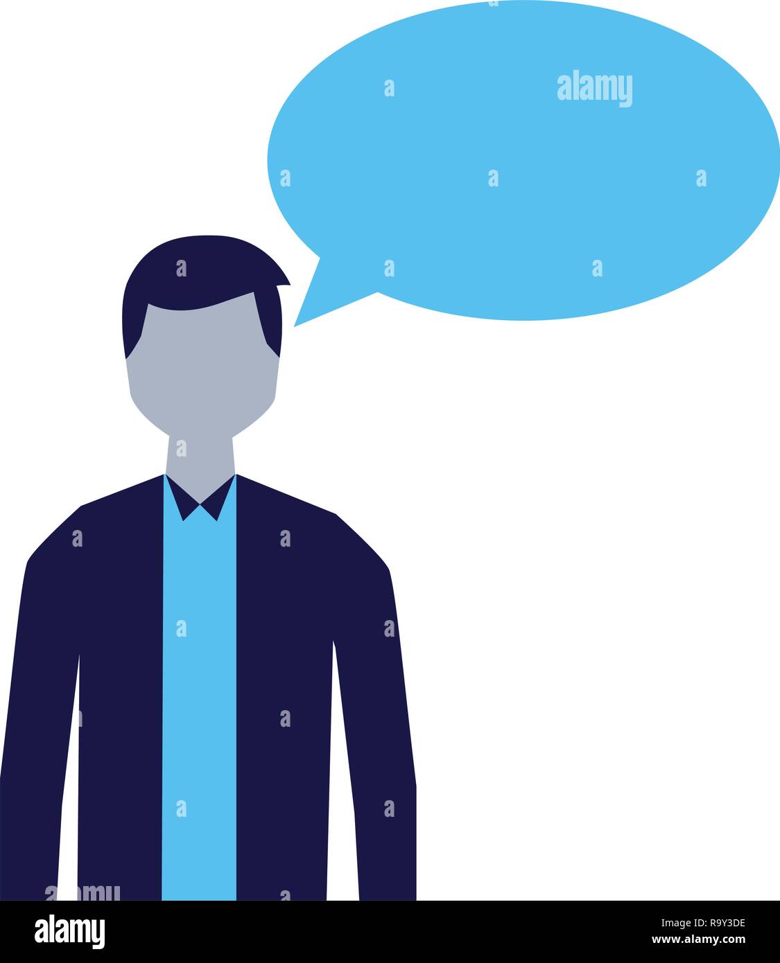 man speech bubble talk white background Stock Vector Image & Art - Alamy