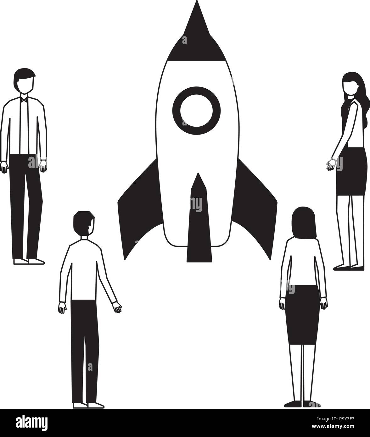 businesspeople with rocket Stock Vector Image & Art - Alamy