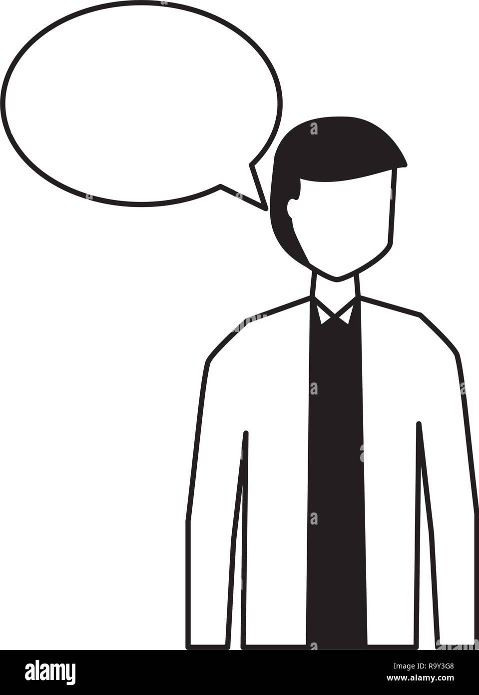 man speech bubble talk white background Stock Vector Image & Art - Alamy