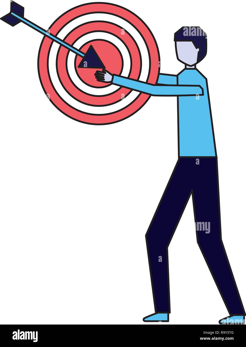 businessman holding target and arrow Stock Vector Image & Art - Alamy
