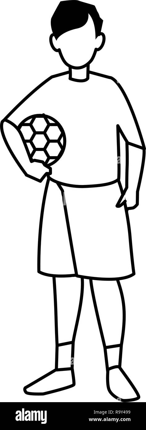 Avatar Boy Holding A Soccer Ball Over White Background Vector Illustration Stock Vector Image Art Alamy
