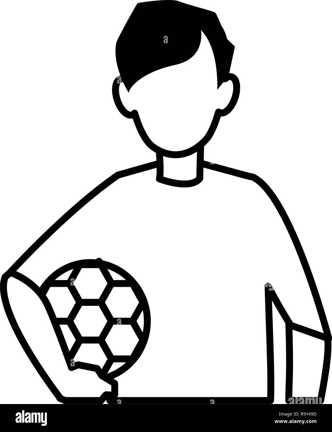 Avatar Boy Holding A Soccer Ball Over White Background Vector Illustration Stock Vector Image Art Alamy