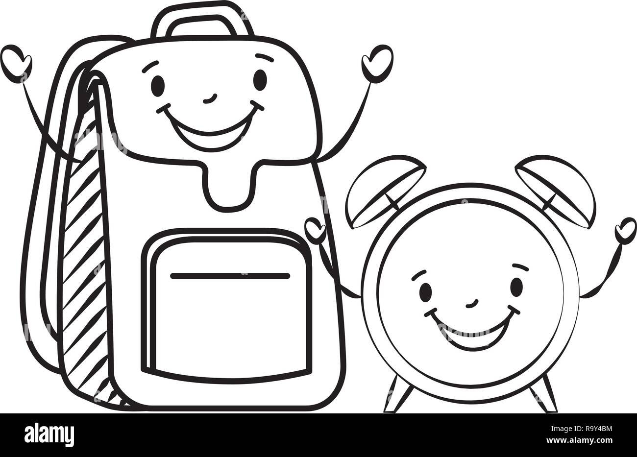 education-back-school-kids-cartoon-black-and-white-stock-photos-images-alamy